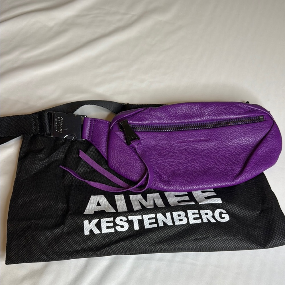 Aimee Kestenberg Vibrant Purple Leather Waist Bag